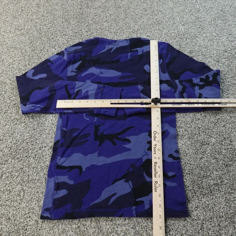 Polo Ralph Lauren Shirt Mens S Camo Pony Waffle Knit Thermal Crewneck Sleepwear‎